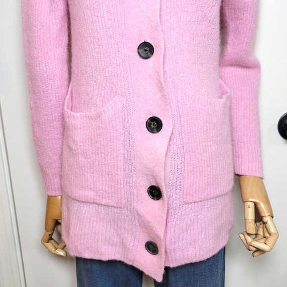 Everlane Pink Alpaca Blend Wool Cardigan Size XS - Picture 2 of 9